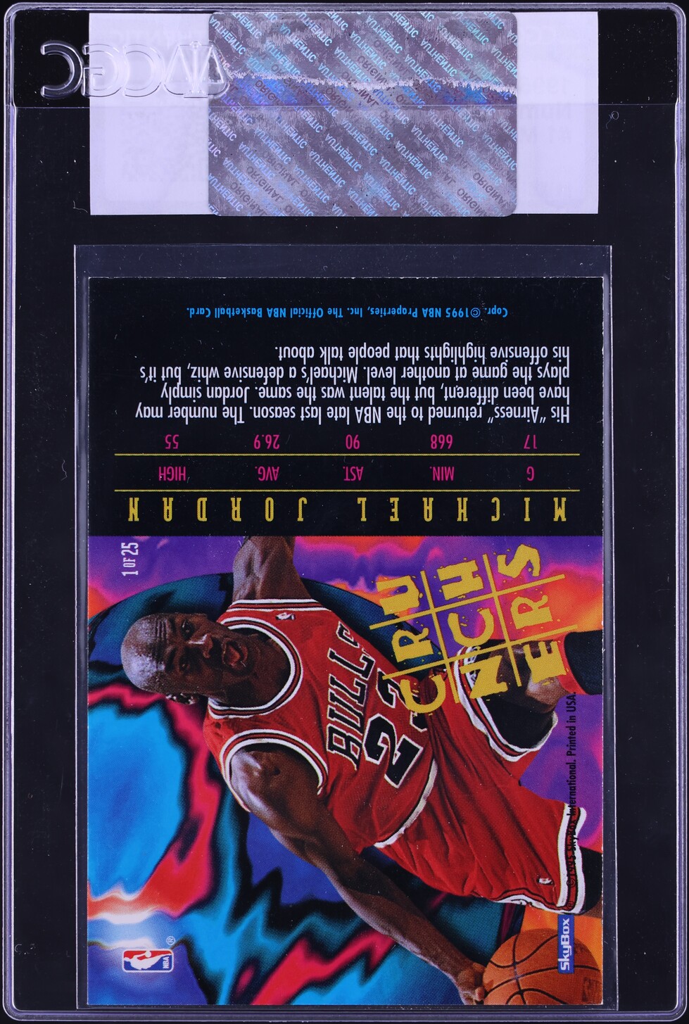 1995 Hoops Number Crunchers Michael Jordan #1 CGC AUTH