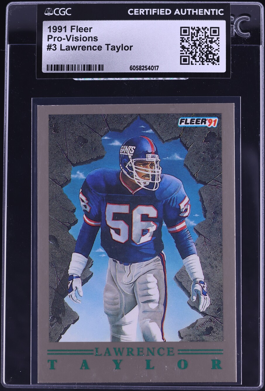 1991 Fleer Pro-Visions Lawrence Taylor #3 CGC AUTH
