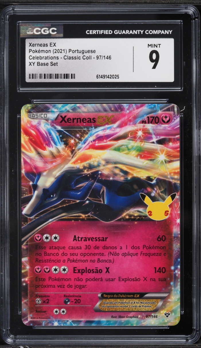 2021 Pokemon Portuguese SWSH Celebrations Classic Collection Holo Xerneas EX #97 CGC 9 MINT