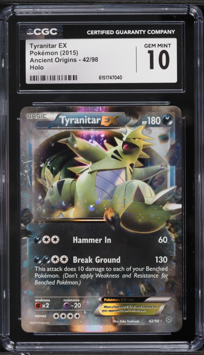 2015 Pokemon XY Ancient Origins Holo Tyranitar EX #42 CGC 10 GEM MINT
