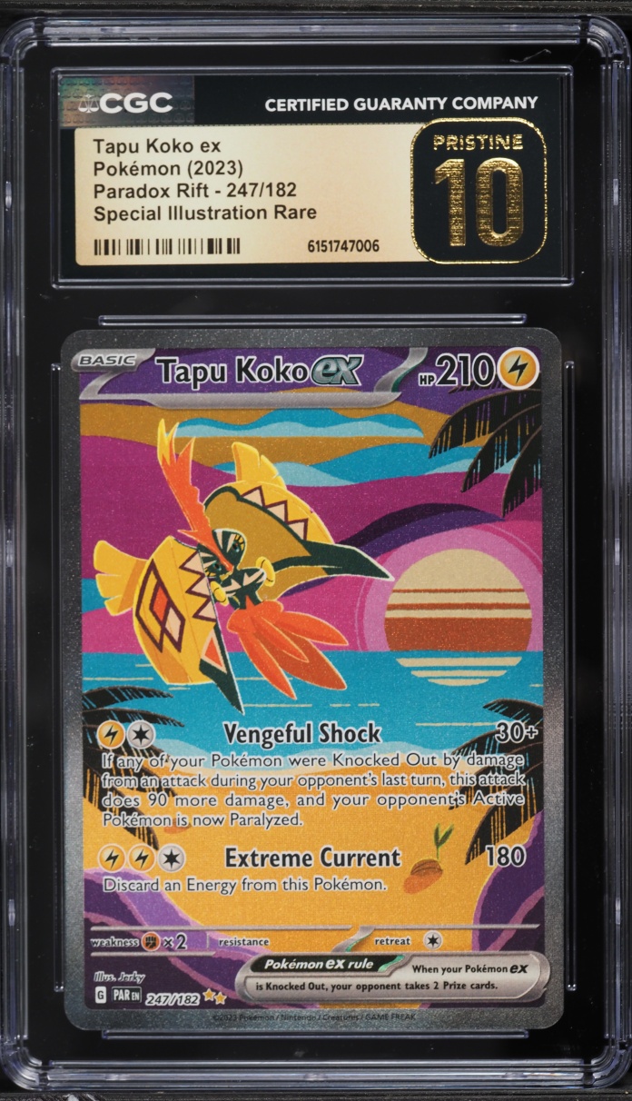 2023 Pokemon Scarlet & Violet Paradox Rift SIR Tapu Koko ex #247 CGC 10 PRISTINE