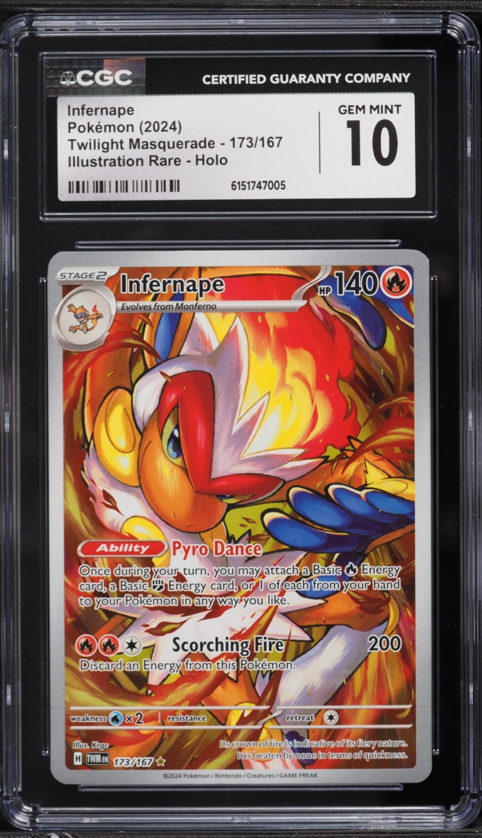 2024 Pokemon Scarlet & Violet Twilight Masquerade IR Infernape #173 CGC 10 GEM MINT