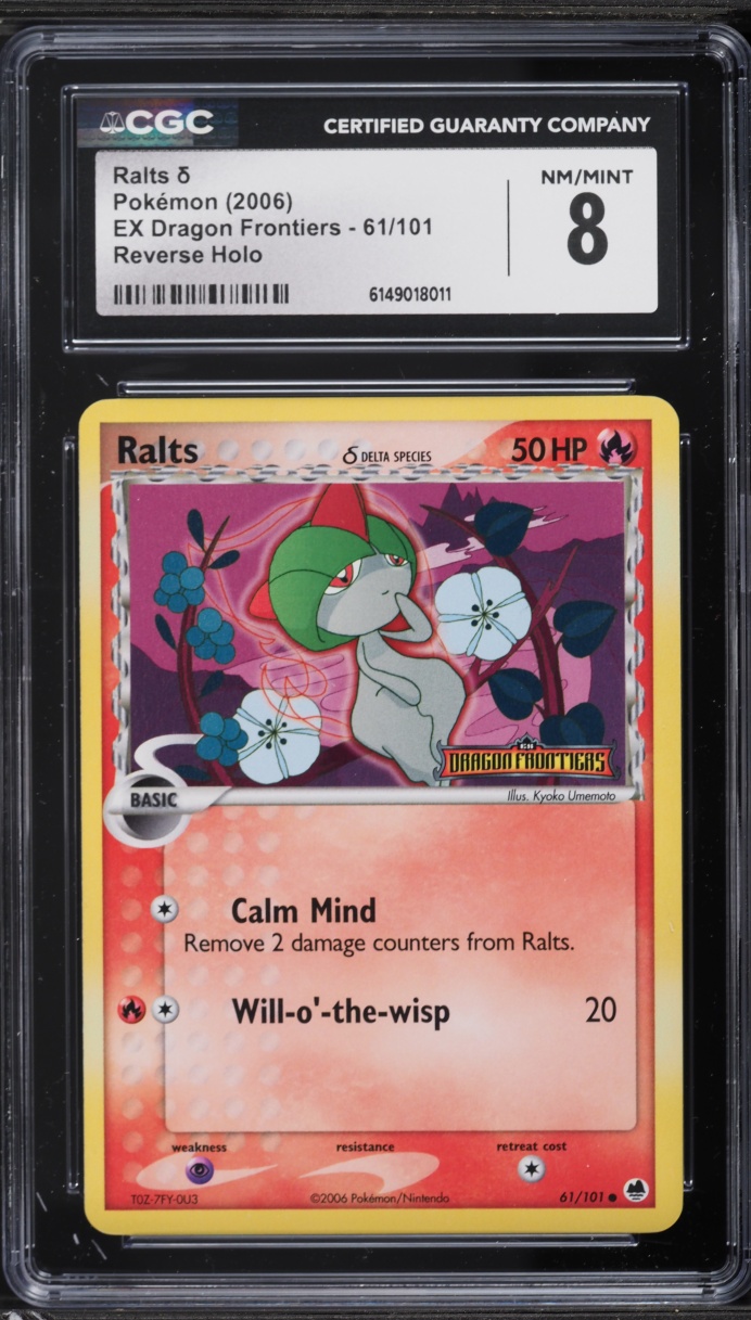 2006 Pokemon EX Dragon Frontiers Reverse Holo Ralts #61 CGC 8 NM-MT