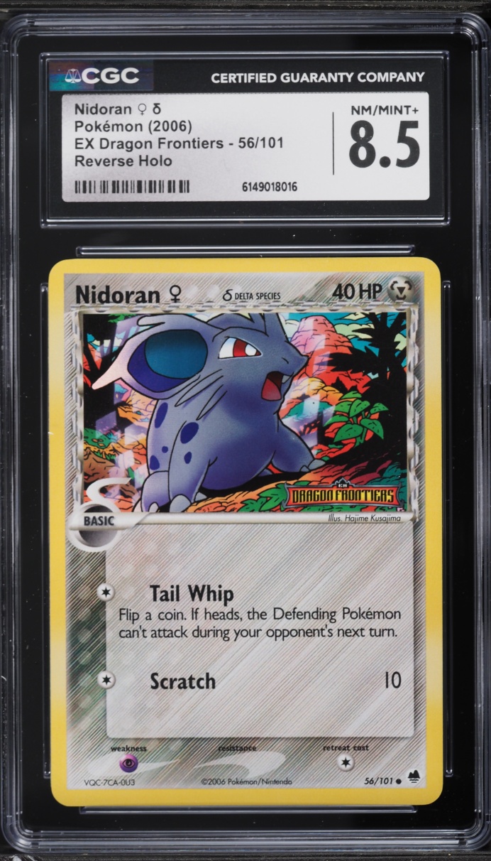 2006 Pokemon EX Dragon Frontiers Reverse Holo Nidoran #56 CGC 8.5 NM-MT+