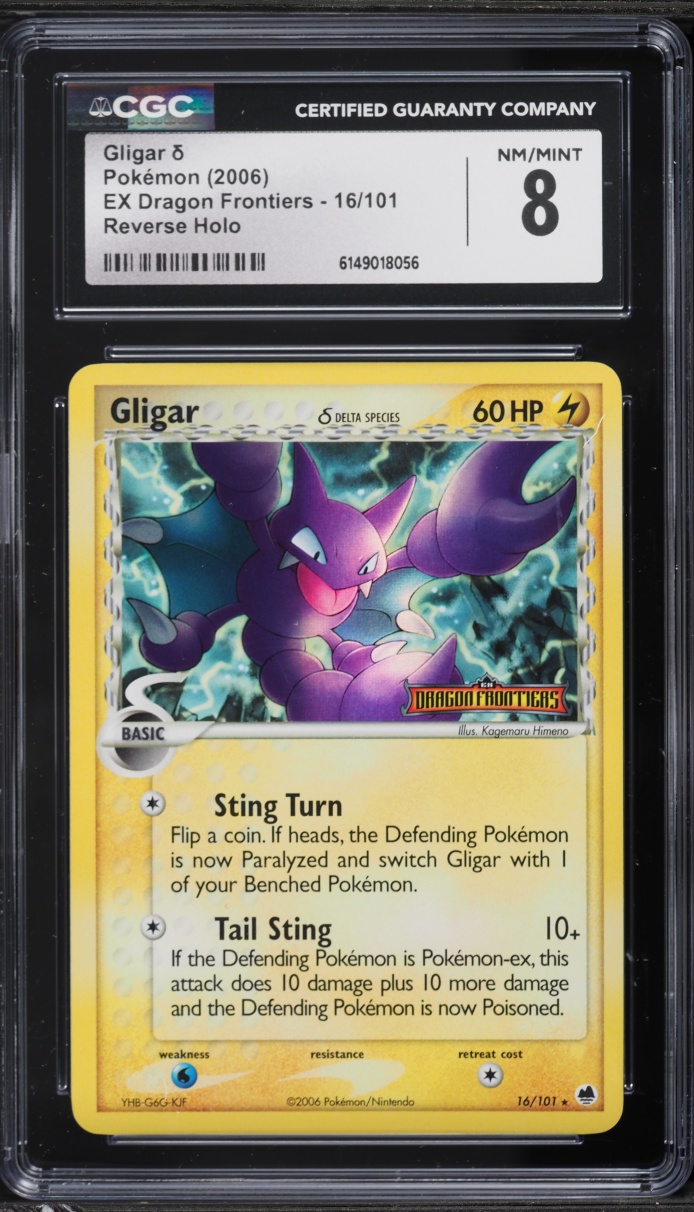 2006 Pokemon EX Dragon Frontiers Reverse Holo Gligar #16 CGC 8 NM-MT