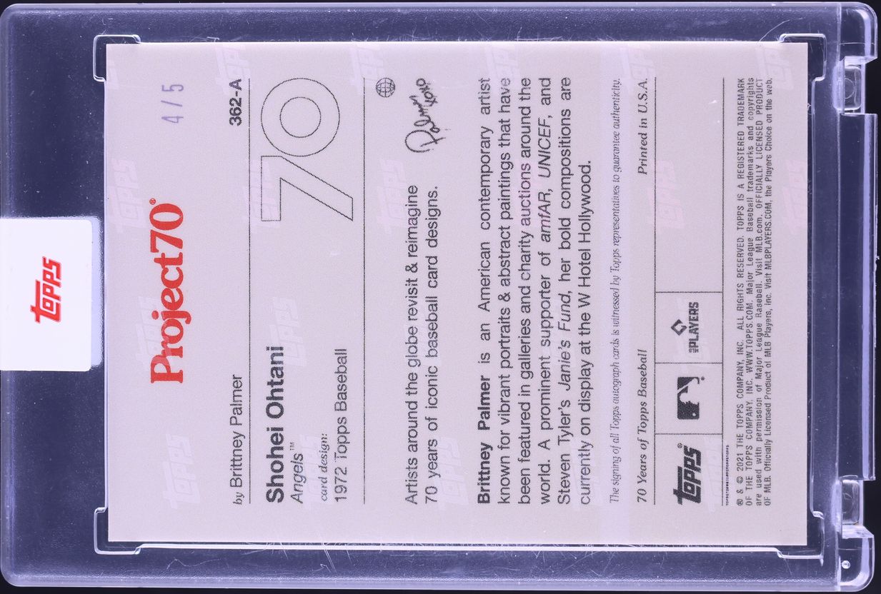 2021 Topps Project 70 By Brittney Palmer Shohei Ohtani AUTO /5 #362-A