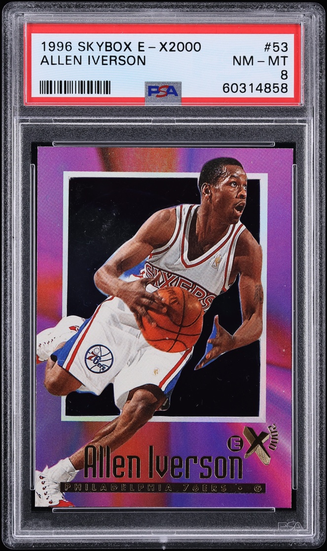 1996 Skybox E-X2000 Allen Iverson ROOKIE #53 PSA 8 NM-MT