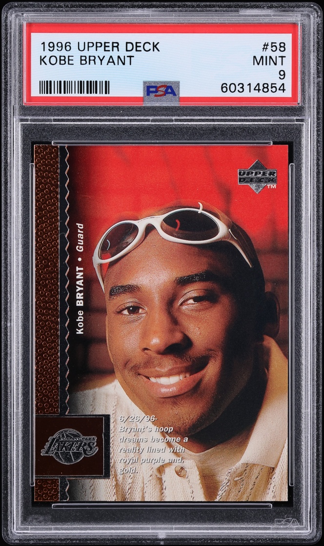 1996 Upper Deck Basketball Kobe Bryant ROOKIE #58 PSA 9 MINT