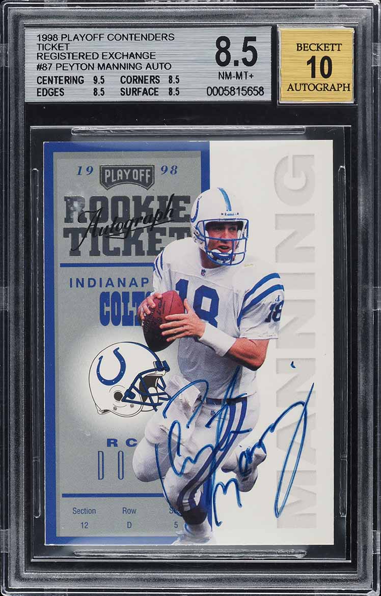 1998 Playoff Contenders Peyton Manning Rookie Ticket Auto