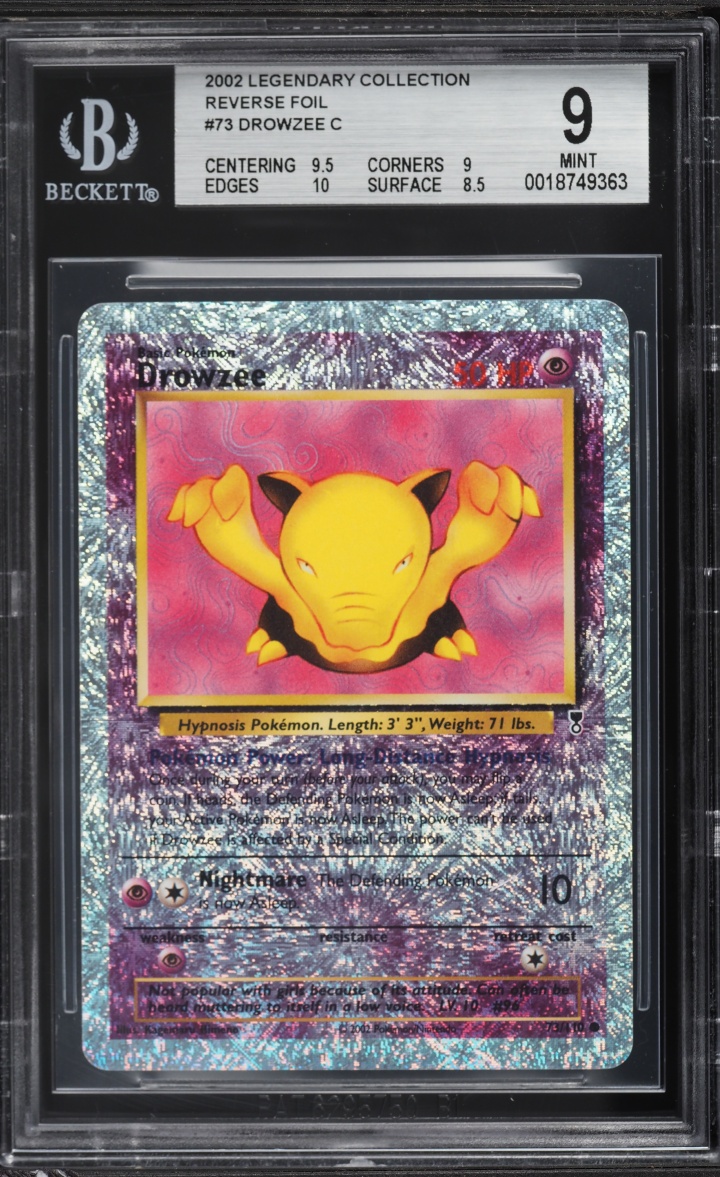 2002 Pokemon Legendary Collection Reverse Holo Drowzee #73 BGS 9 MINT