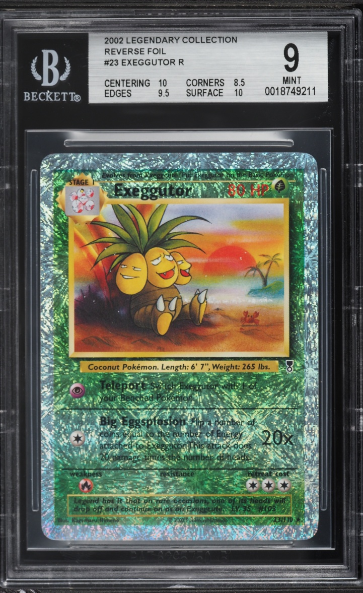 2002 Pokemon Legendary Collection Reverse Holo Exeggutor #23 BGS 9 MINT