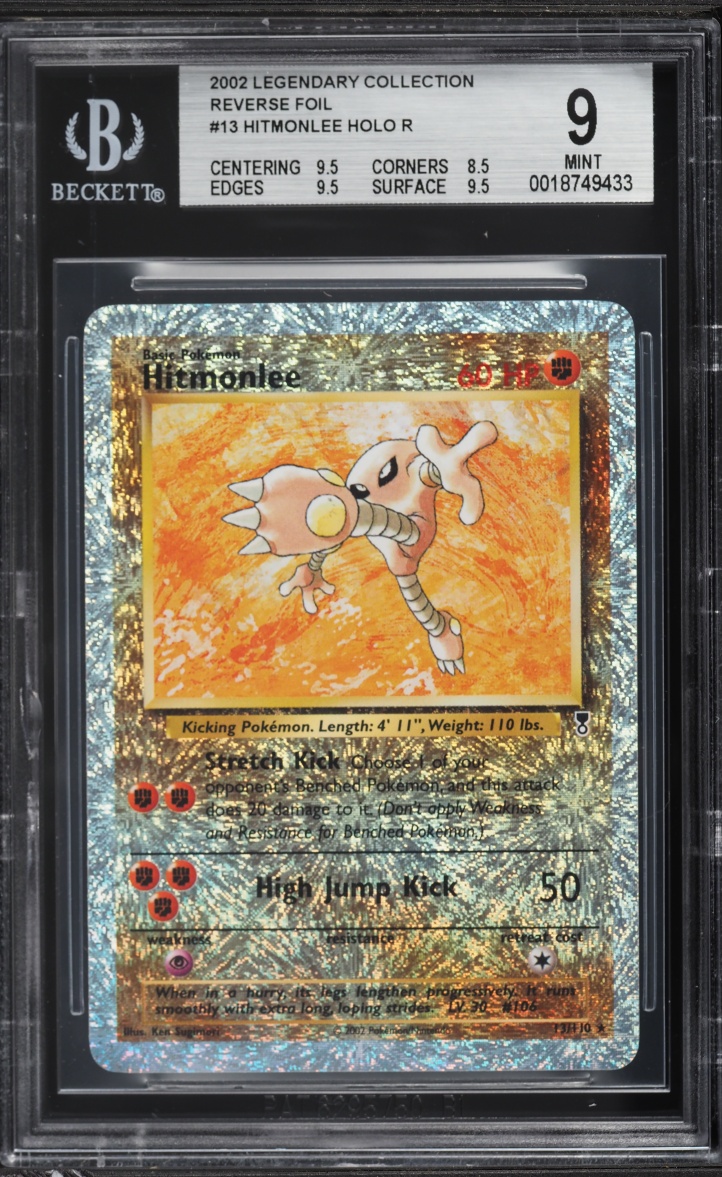 2002 Pokemon Legendary Collection Reverse Holo Hitmonlee #13 BGS 9 MINT