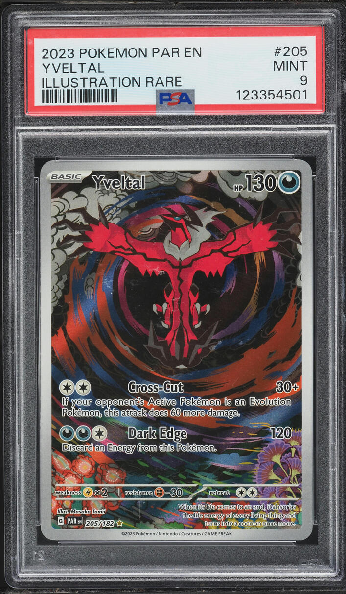 2023 Pokemon Scarlet & Violet Paradox Rift IR Yveltal #205 PSA 9 MINT