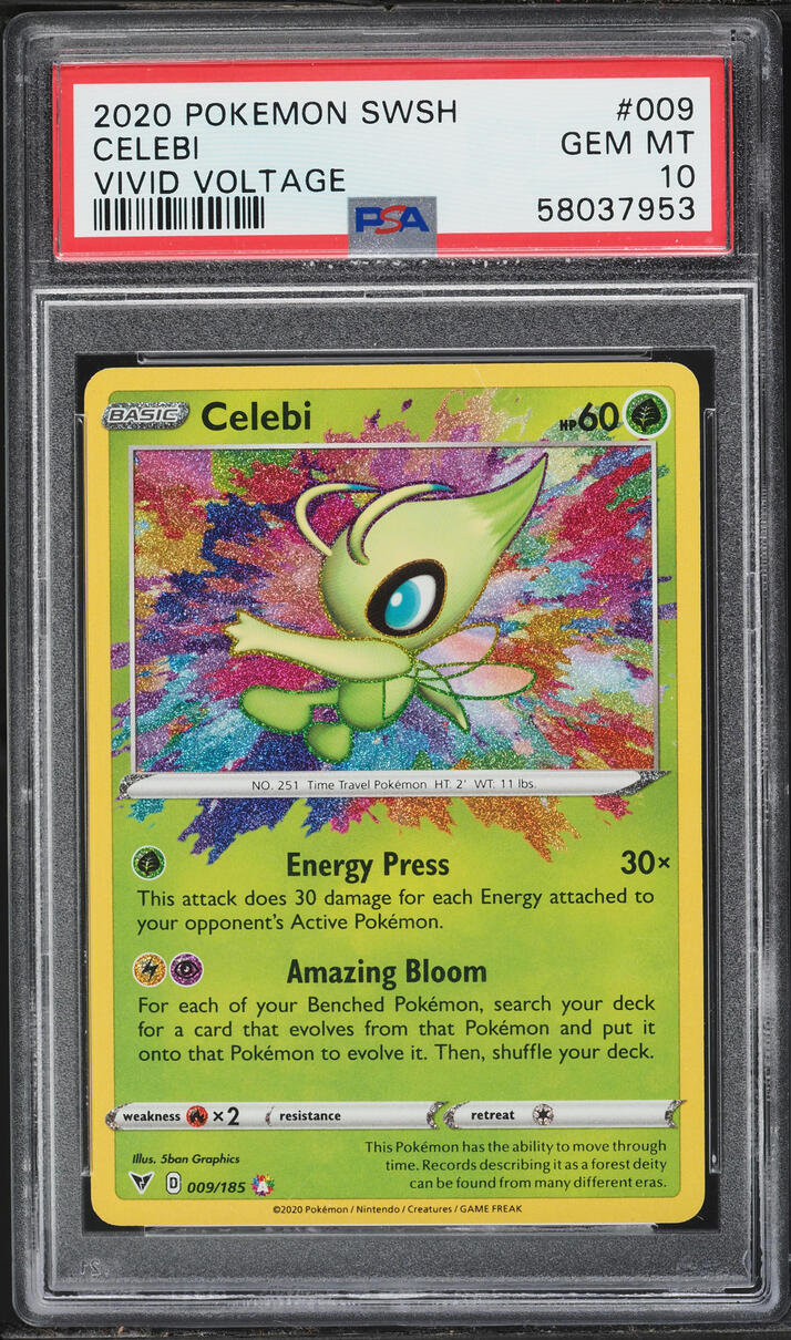 2020 Pokemon Sword & Shield Vivid Voltage Amazing Rare Celebi #9 PSA 10 GEM MINT