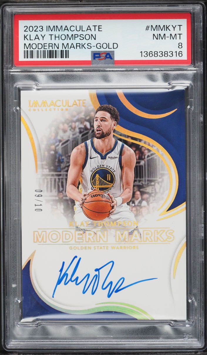 2023 Immaculate Collection Modern Marks Gold Klay Thompson AUTO /10 #MM-KYT PSA 8 NM-MT