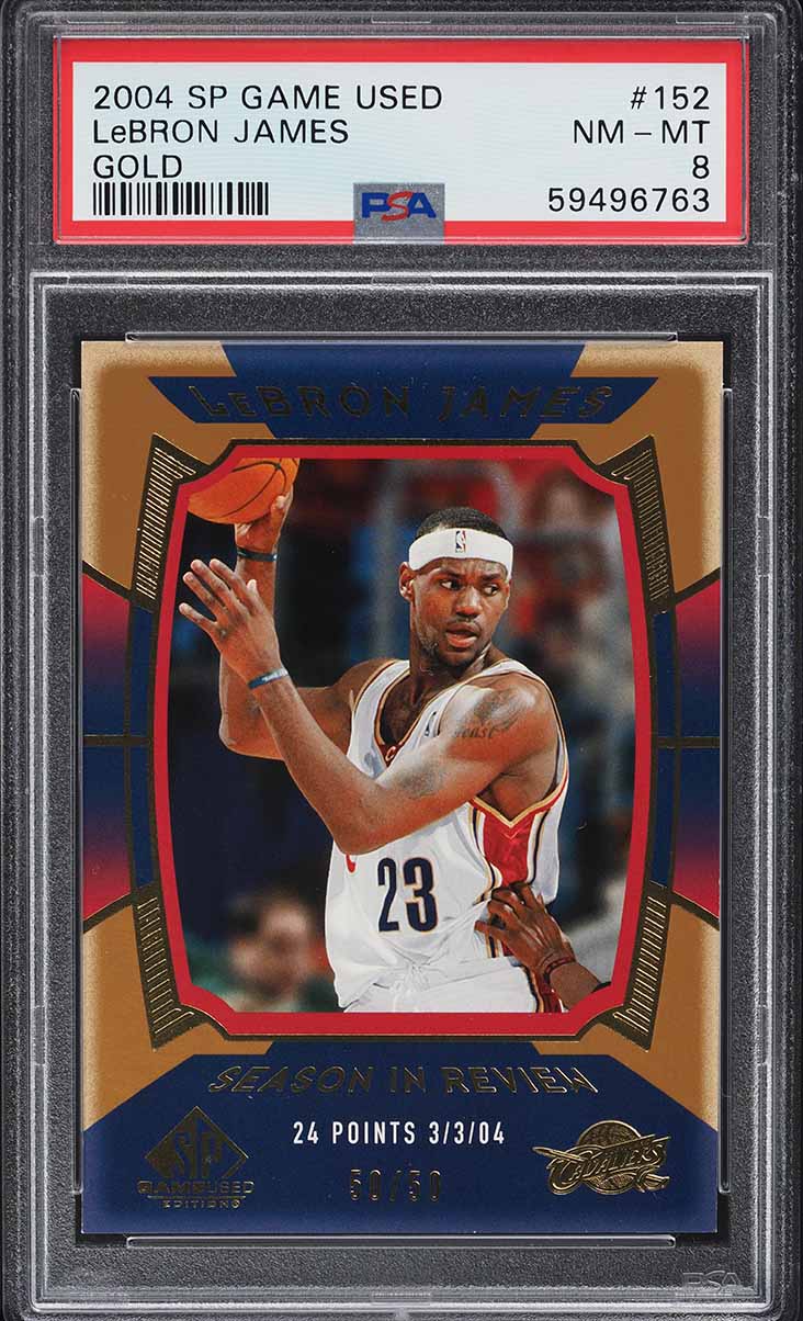 2004 SP Game Used Gold LeBron James 50/50 #152 PSA 8 NM-MT
