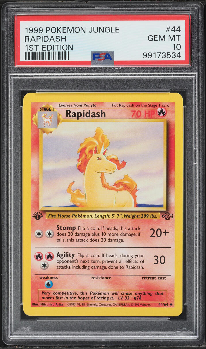 1999 Pokemon Jungle 1st Edition Rapidash #44 PSA 10 GEM MINT