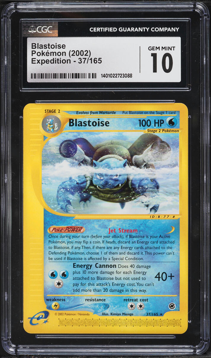 2002 Pokemon Expedition Blastoise #37 CGC 10 GEM MINT