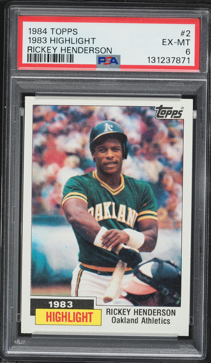 1984 Topps '83 Highlight Rickey Henderson #2 PSA 6 EXMT