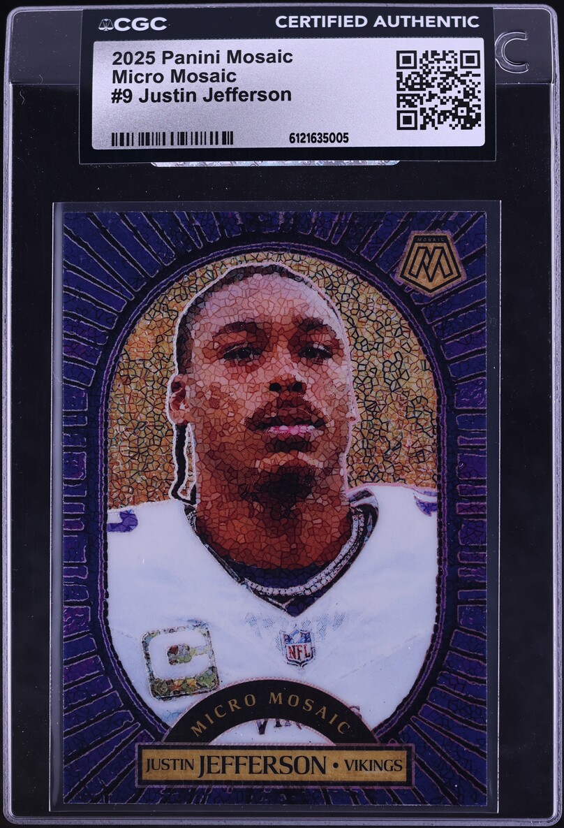 2025 Panini Mosaic Micro Justin Jefferson #9 CGC AUTH