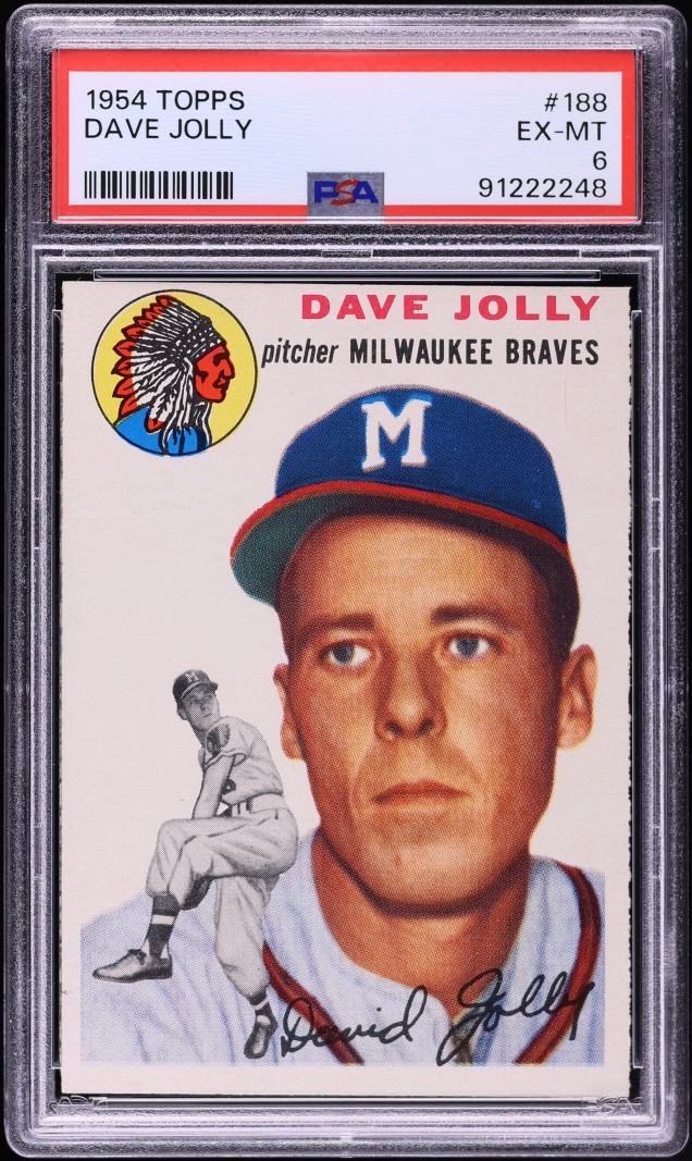 1954 Topps Dave Jolly #188 PSA 6 EXMT