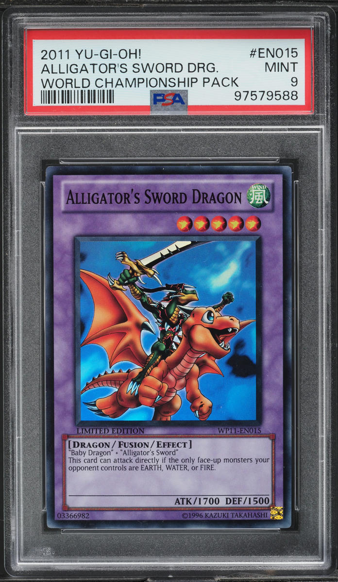 2011 Yu-Gi-Oh! World Championship Alligator's Sword Dragon #WP11-EN015 PSA 9
