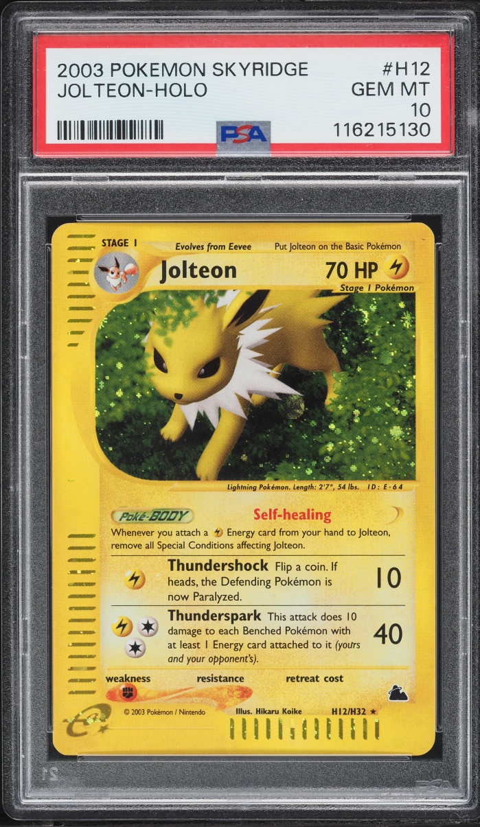 2003 Pokemon Skyridge Holo Jolteon #H12 PSA 10 GEM MINT
