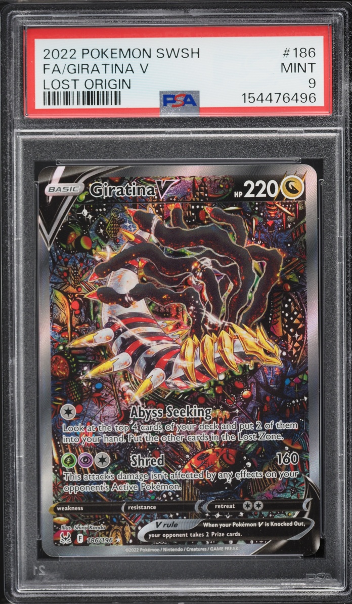 2022 Pokemon Sword & Shield Lost Origin Alt Art Giratina V #186 PSA 9 MINT