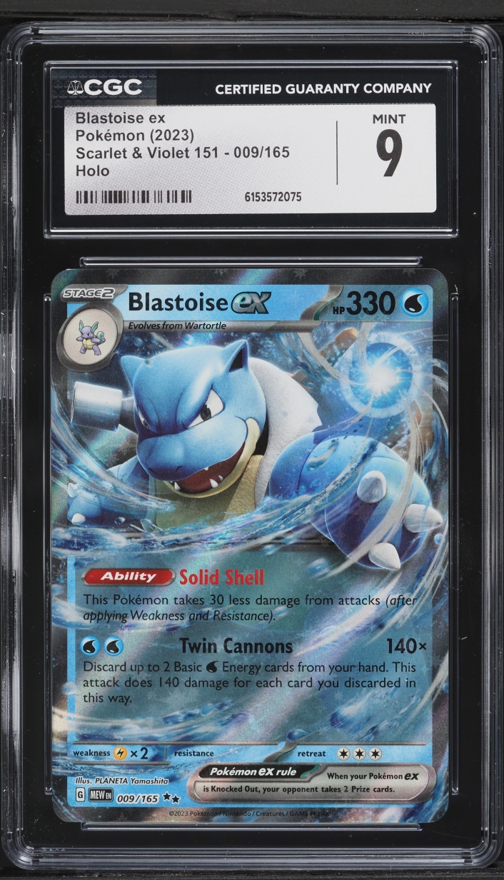 2023 Pokemon Scarlet & Violet 151 Holo Blastoise EX #9 CGC 9 MINT