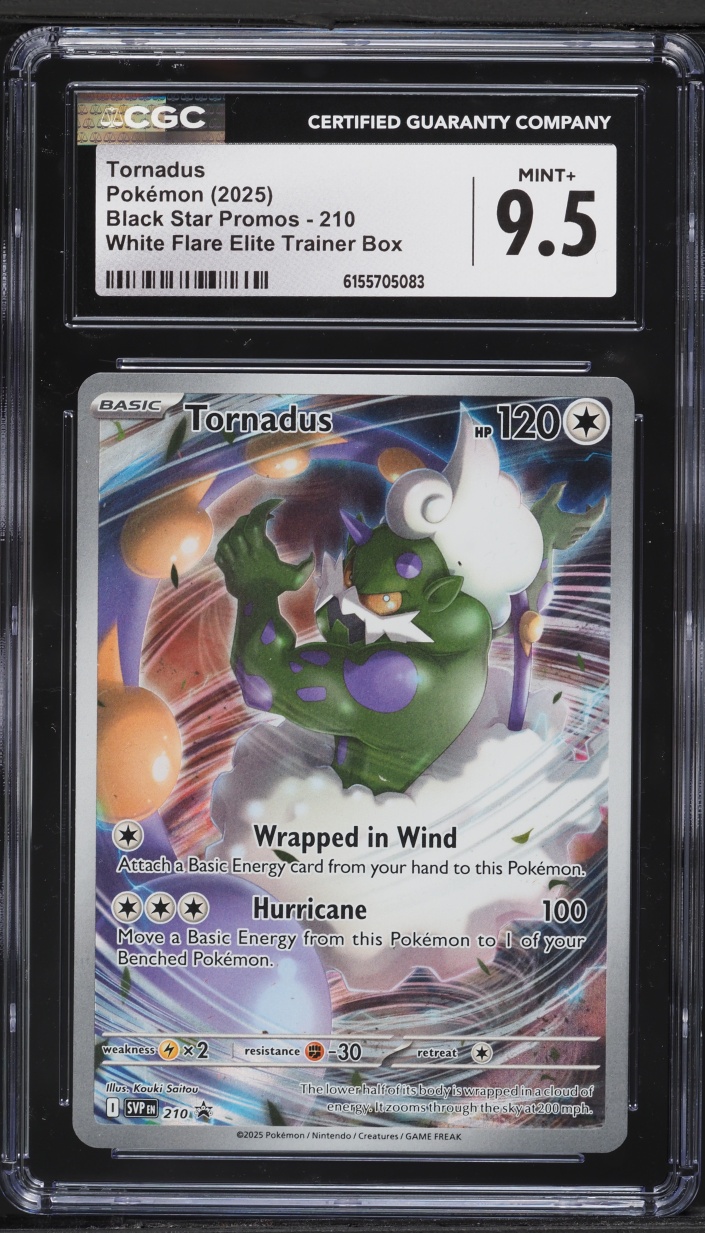 2025 Pokemon Scarlet & Violet Promo White Flare ETB Alt Art Tornadus #210 CGC 9.5 MINT+