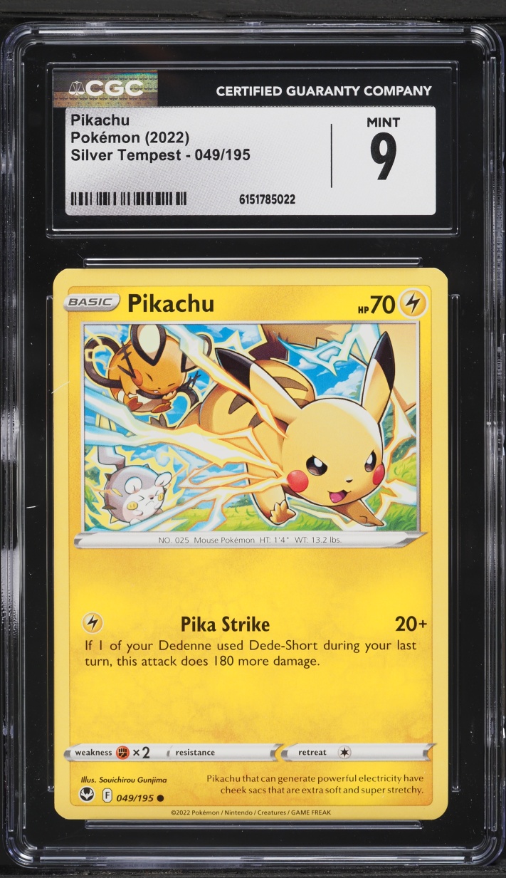 2022 Pokemon Sword & Shield Silver Tempest Holiday Calendar Pikachu #49 CGC 9 MINT