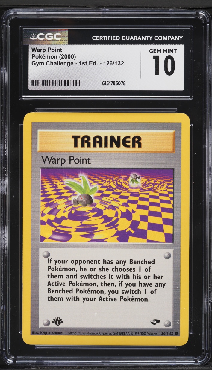 2000 Pokemon Gym Challenge 1st Edition Warp Point #126 CGC 10 GEM MINT