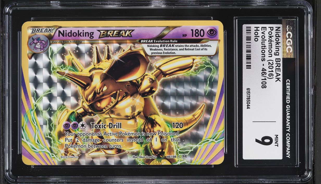 2016 Pokemon XY Evolutions Holo Nidoking BREAK #46 CGC 9 MINT