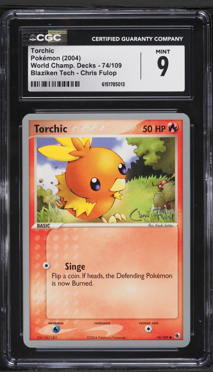 2004 Pokemon World Championships Decks Blaziken Tech Chris Fulop Torchic #74 CGC 9 MINT