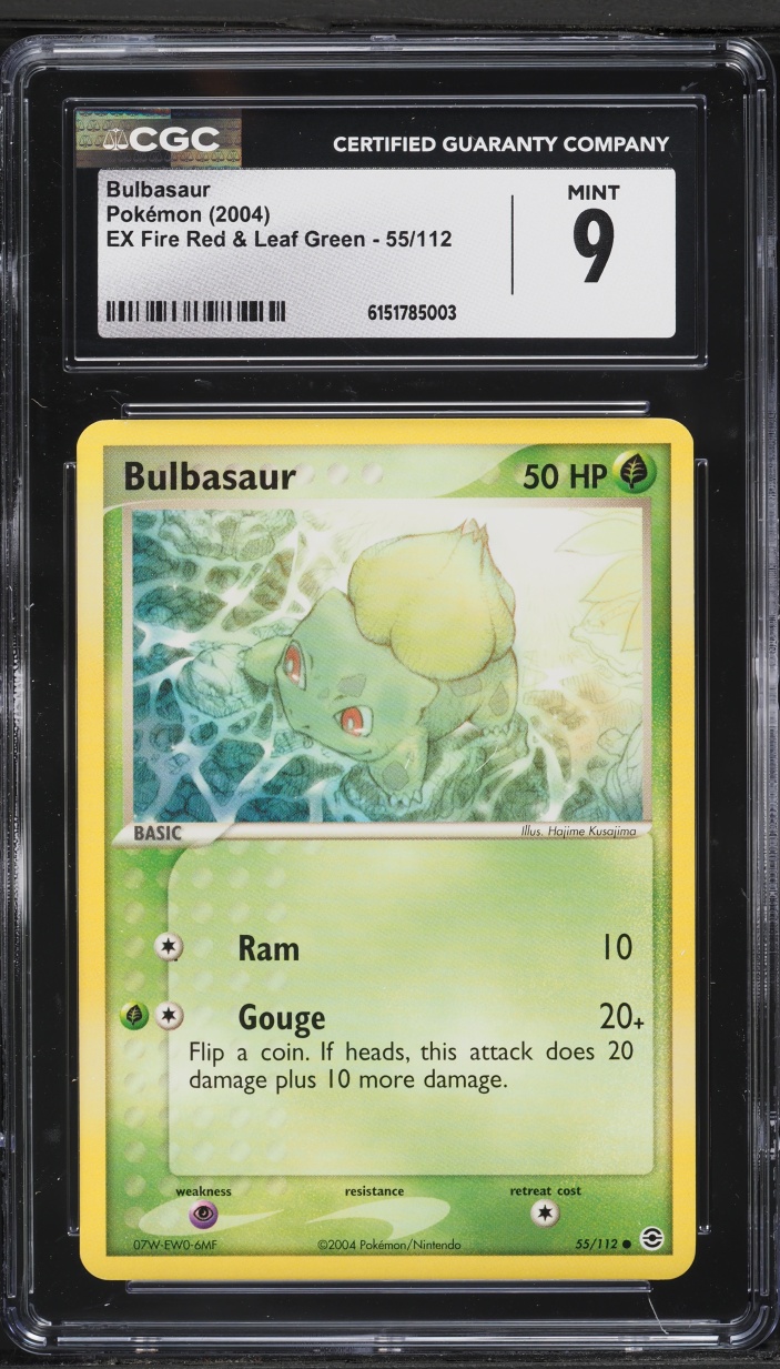 2004 Pokemon Ex Fire Red & Leaf Green Bulbasaur #55 CGC 9 MINT