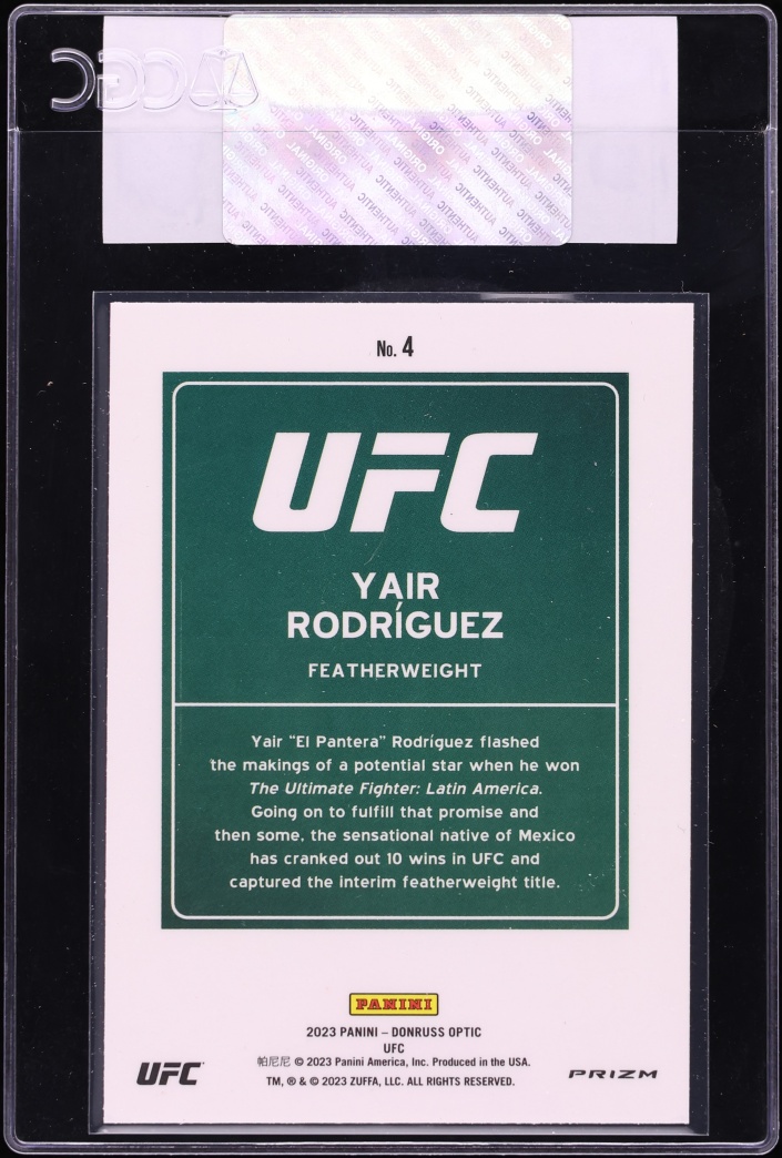 2023 Donruss Optic UFC Downtown Prizm Yair Rodriguez #4 CGC AUTH