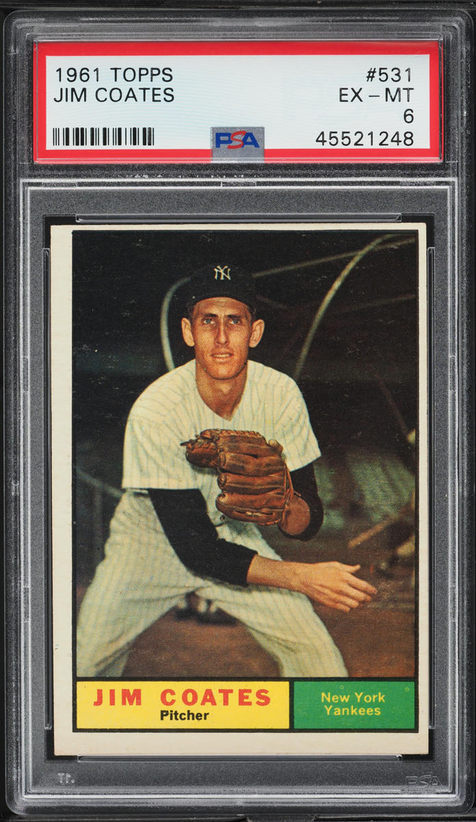 1961 Topps Jim Coates #531 PSA 6 EXMT