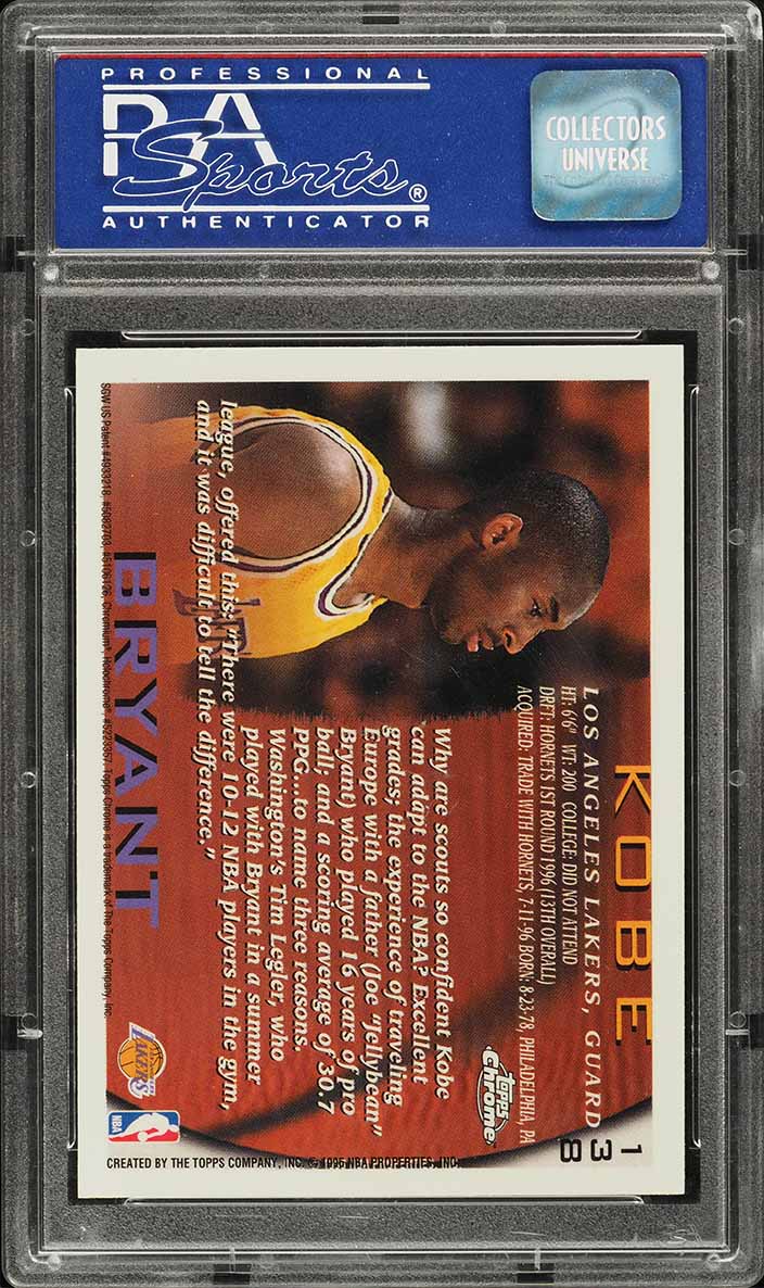 1996 Topps Chrome Kobe Bryant ROOKIE #138 PSA 9 MINT