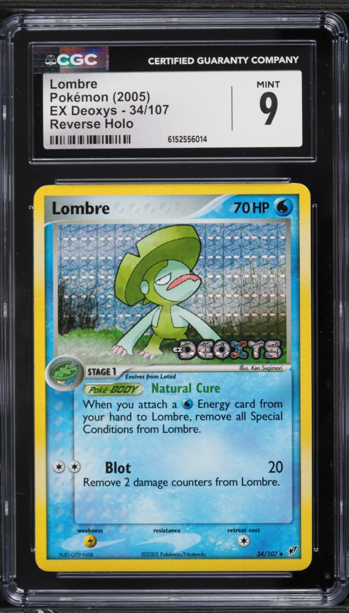 2005 Pokemon EX Deoxys Reverse Holo Lombre #34 CGC 9 MINT