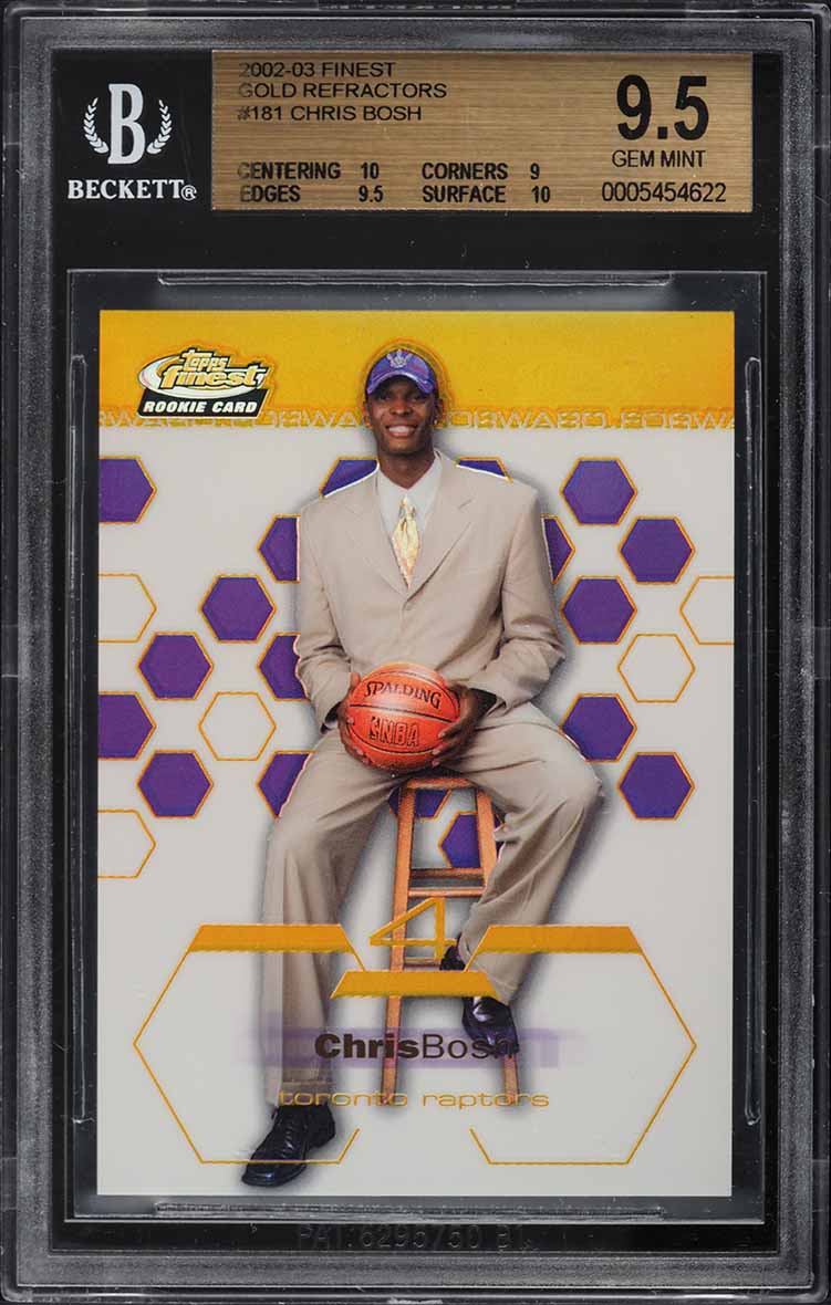 2002 Finest Gold Refractor Chris Bosh ROOKIE /25 #181 BGS 9.5 GEM MINT