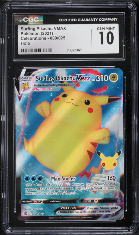 2021 Pokemon Sword & Shield Celebrations Full Art Surfing Pikachu