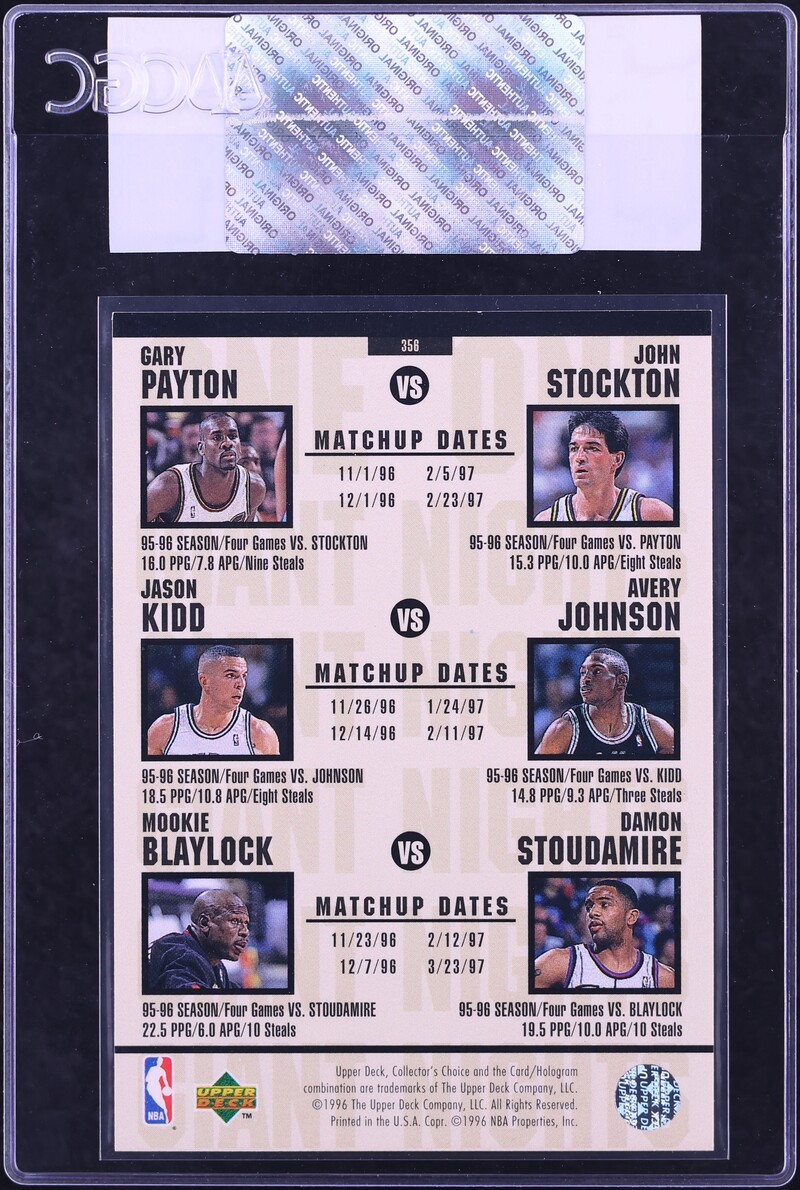 1996 Collector's Choice One On One Anfernee Hardaway Michael Jordan #356 CGC AUTH
