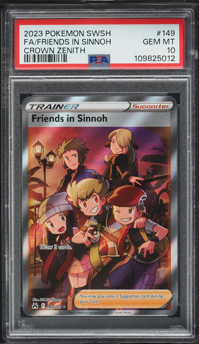 2023 Pokemon SWSH Crown Zenith Full Art Friends In Sinnoh #149 PSA 10 GEM MINT