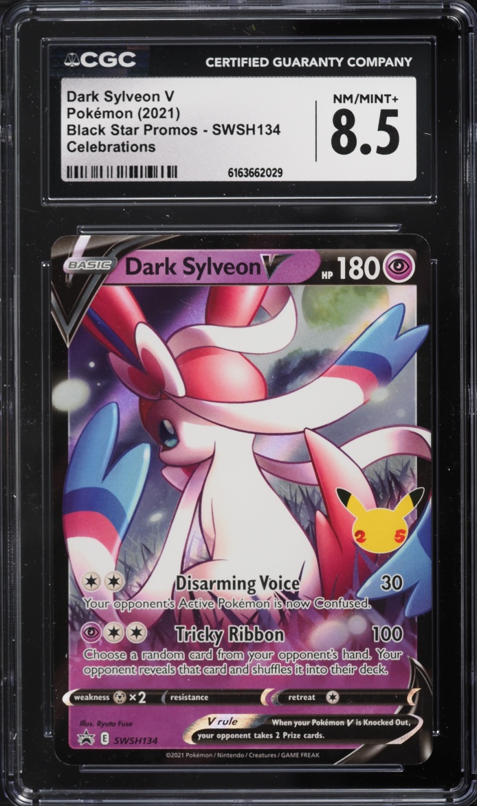 2021 Pokemon Sword & Shield Promo Celebrations Dark Sylveon V #SWSH134 CGC 8.5 NM-MT+