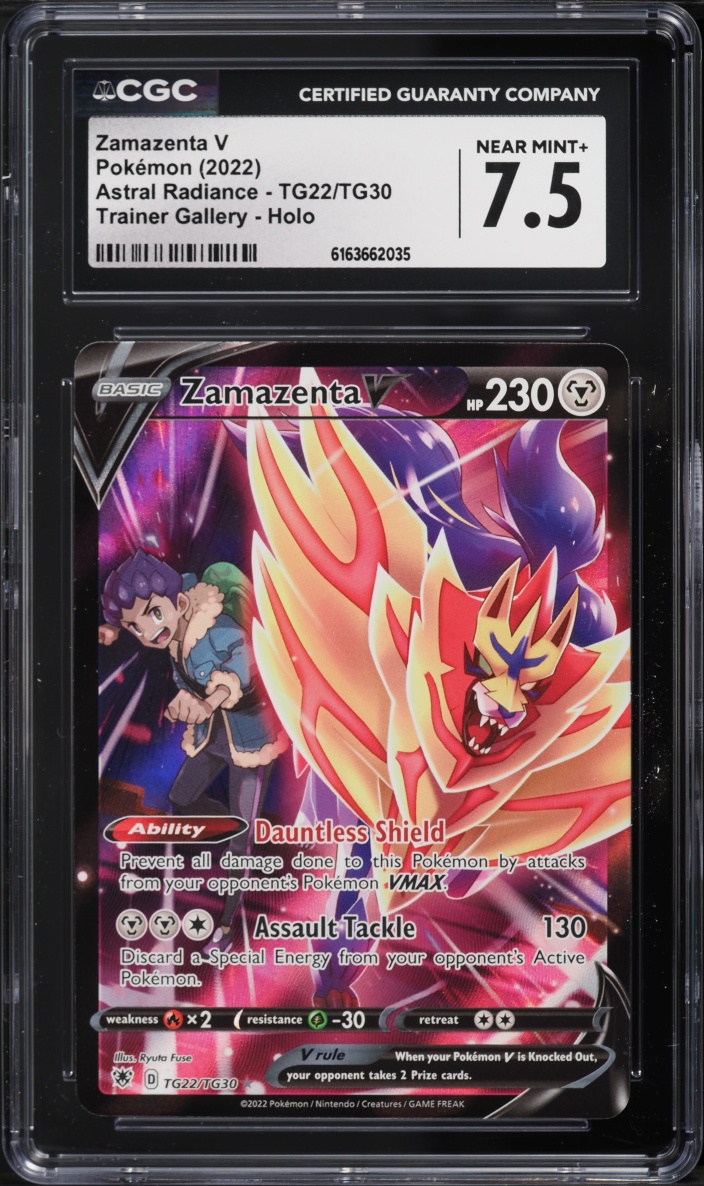 2022 Pokemon Sword & Shield Astral Radiance Full Art Zamazenta V #TG22 CGC 7.5 NRMT+