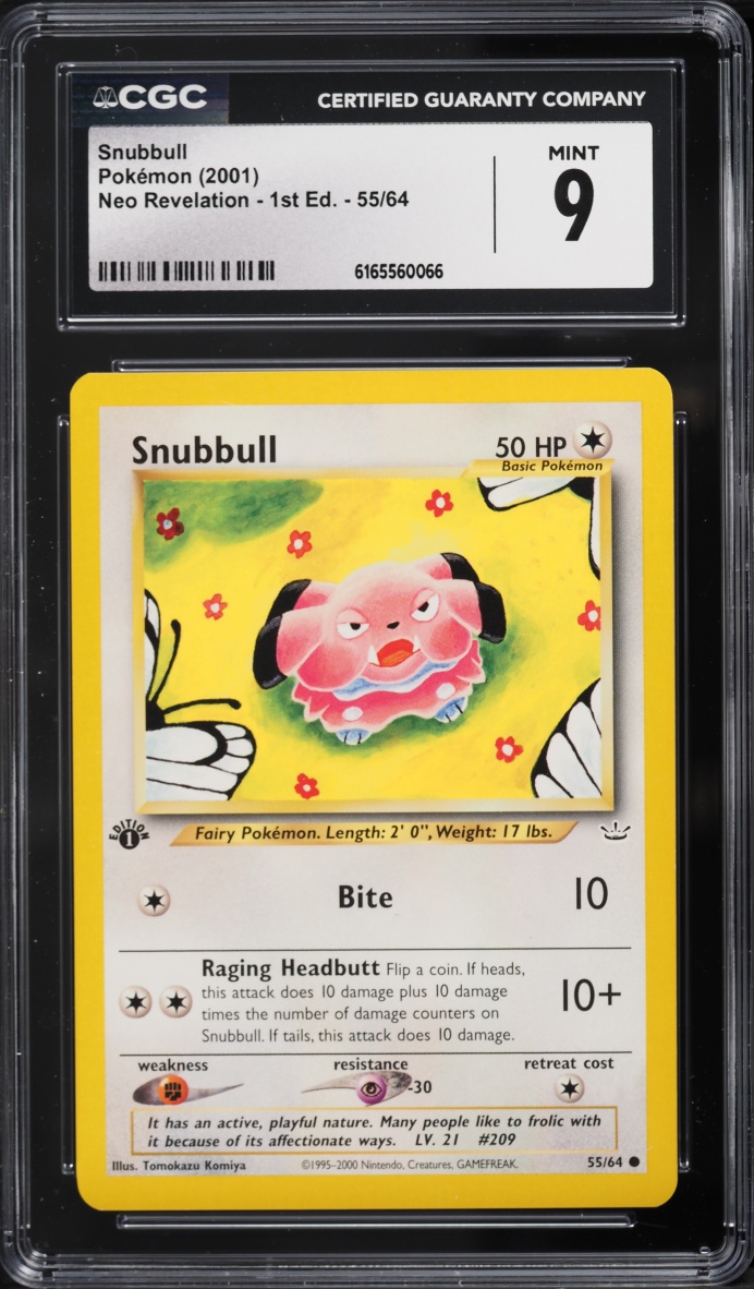 2001 Pokemon Neo Revelation 1st Edition Snubbull #55 CGC 9 MINT