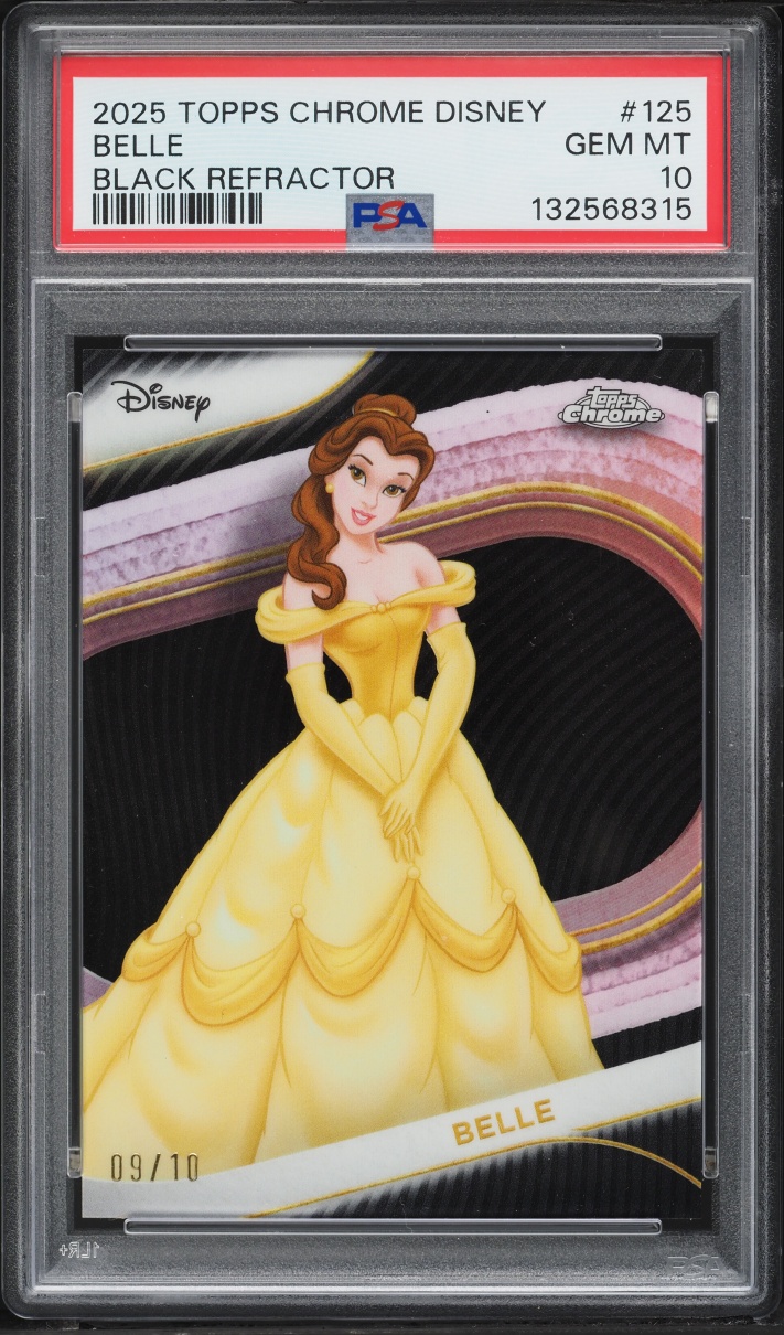 2025 Topps Chrome Disney Black Refractor Belle /10 #125 PSA 10 GEM MINT - Photo 1