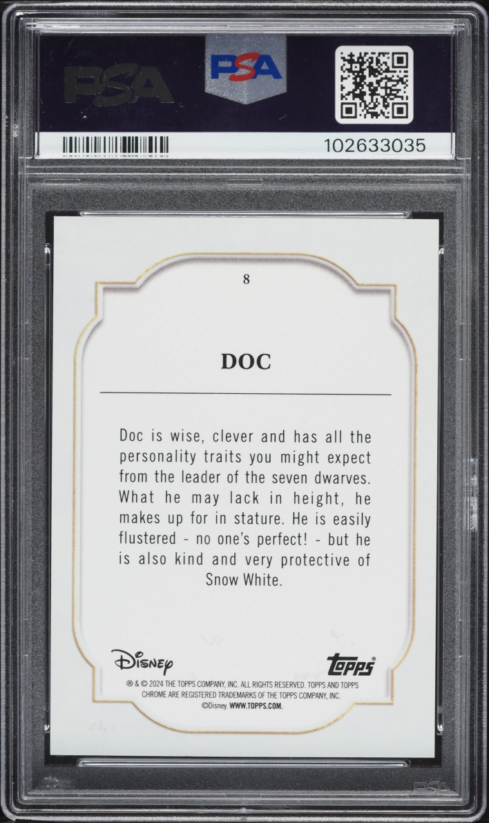 2024 Topps Chrome Disney Red Refractor Doc 5/5 #8 PSA 9 MINT - Photo 2