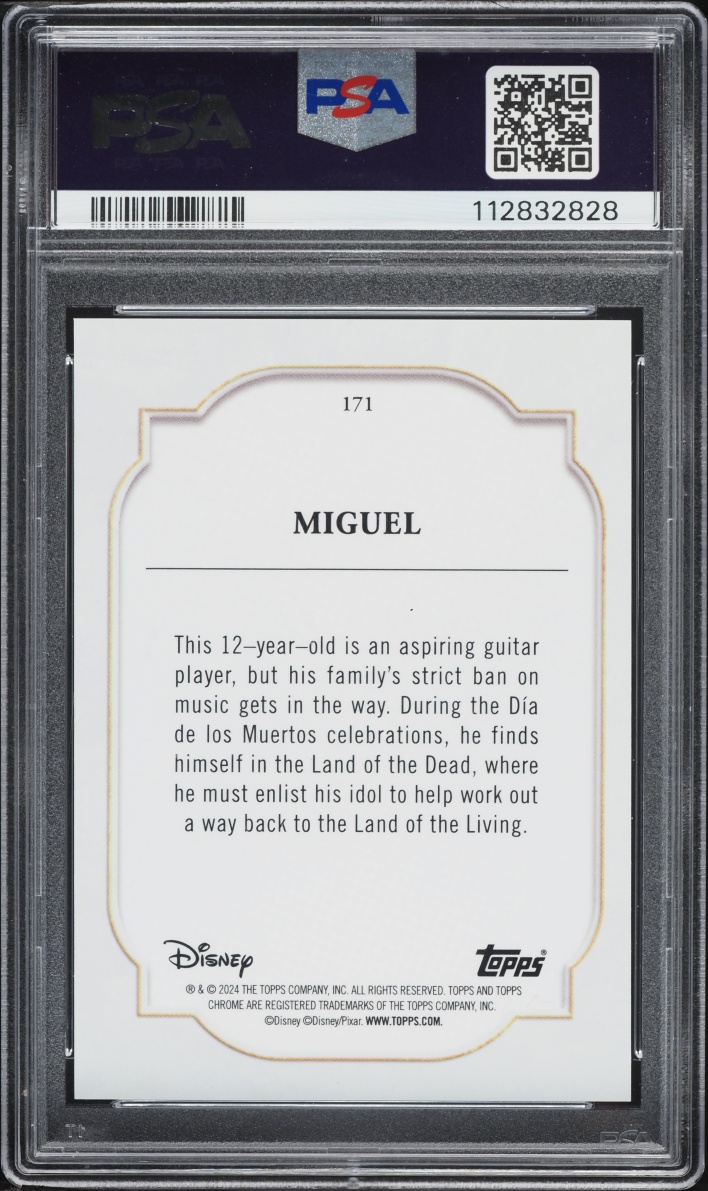 2024 Topps Chrome Disney Sapphire Black Miguel /10 #171 PSA 10 GEM MINT - Photo 2