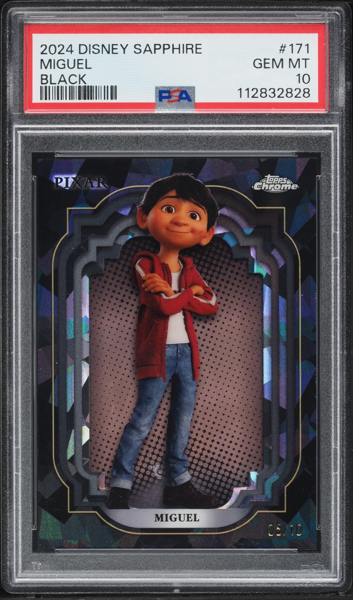 2024 Topps Chrome Disney Sapphire Black Miguel /10 #171 PSA 10 GEM MINT - Photo 1